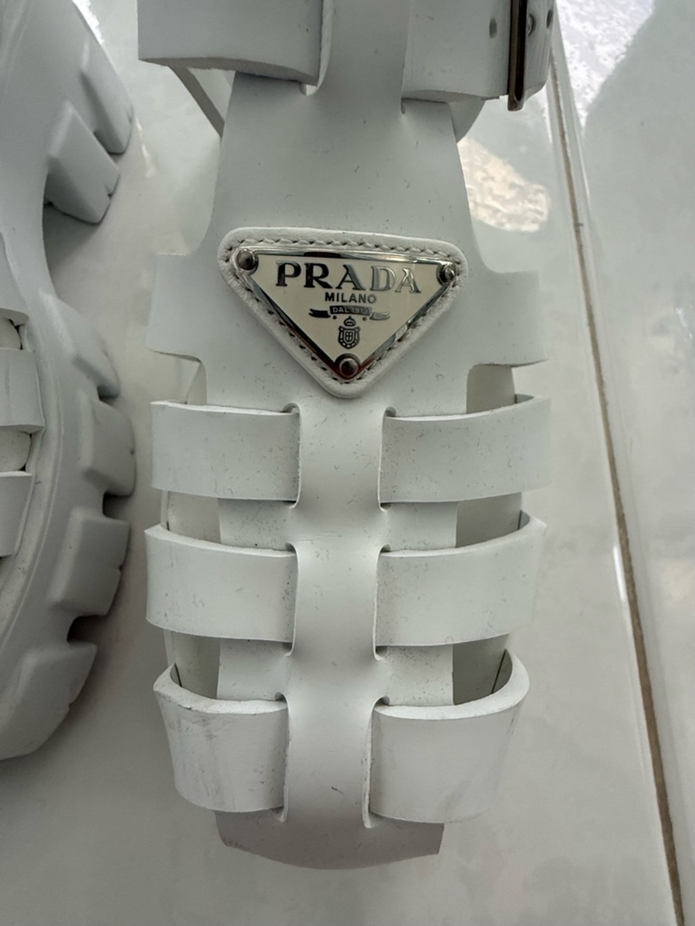Prada Rubber Monolith Sandals - Picture 4 of 10